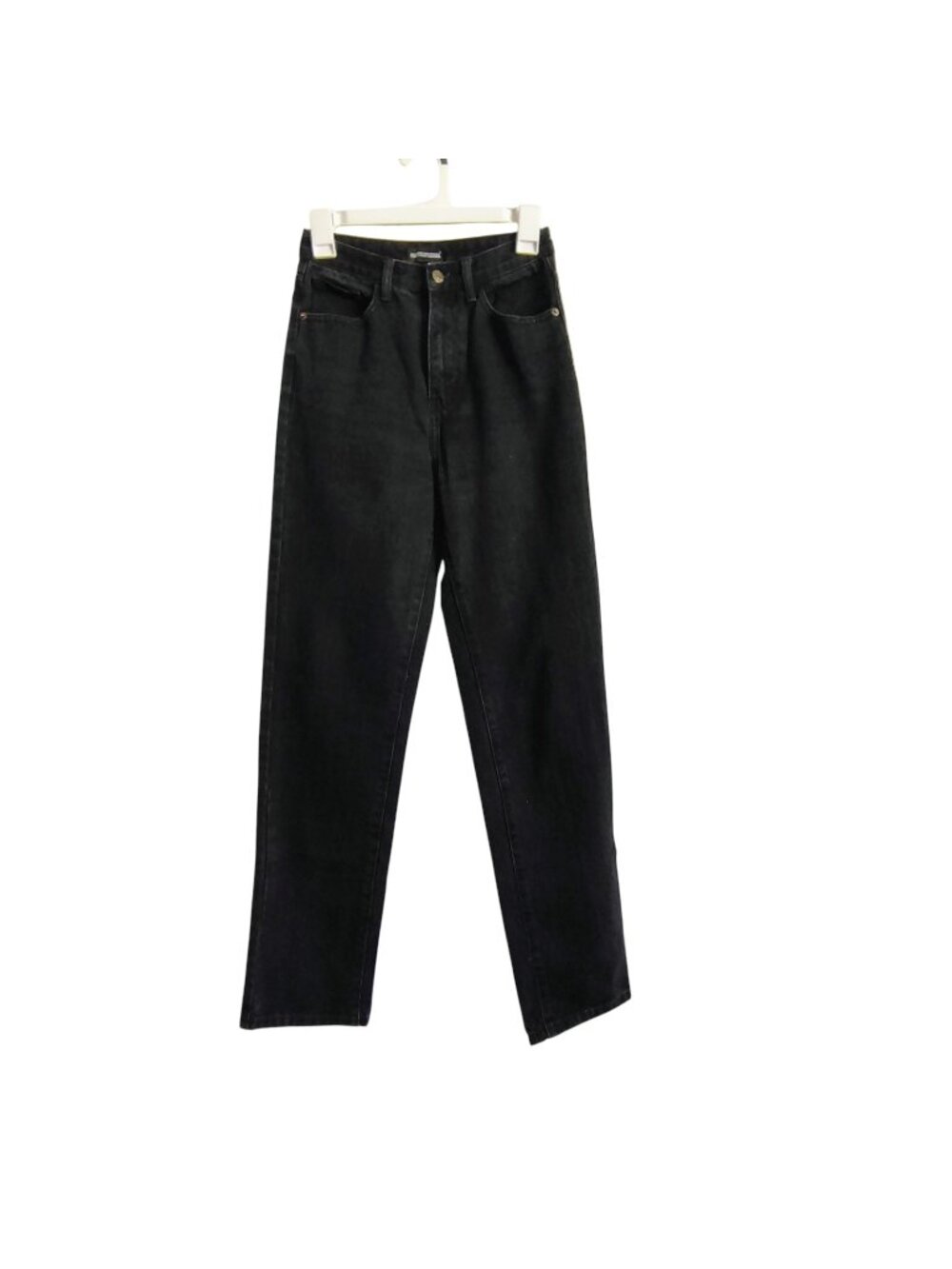 Pretty Little Thing Jeans Womens Size 8 Black Relaxed Fit Demin Tapered leg